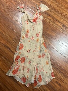 Vintage express silk floral dress y2k size xs s